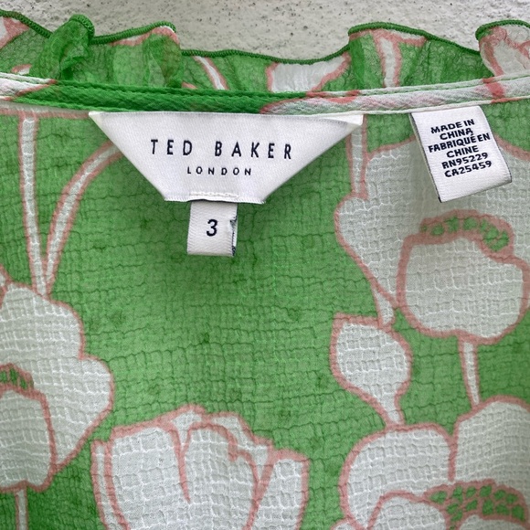 Ted Baker Ellerie Floral Print Blouse Size L- inside removable cami- EUC as new - Picture 2 of 8